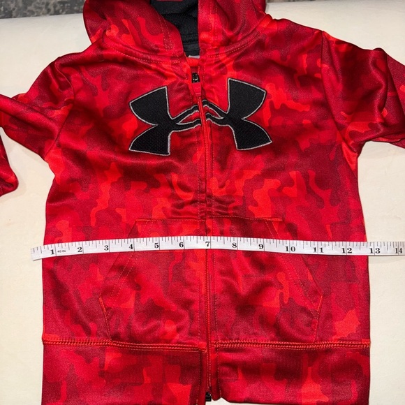 Under Armour 2T Kids Camo Zip Red Hoodie - Picture 3 of 6